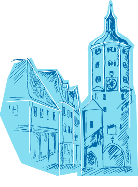 Zeichnung des Stadtturms